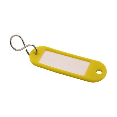 Key tag in plastic with S-type keyring (50 Pcs. packing-YELLOW)